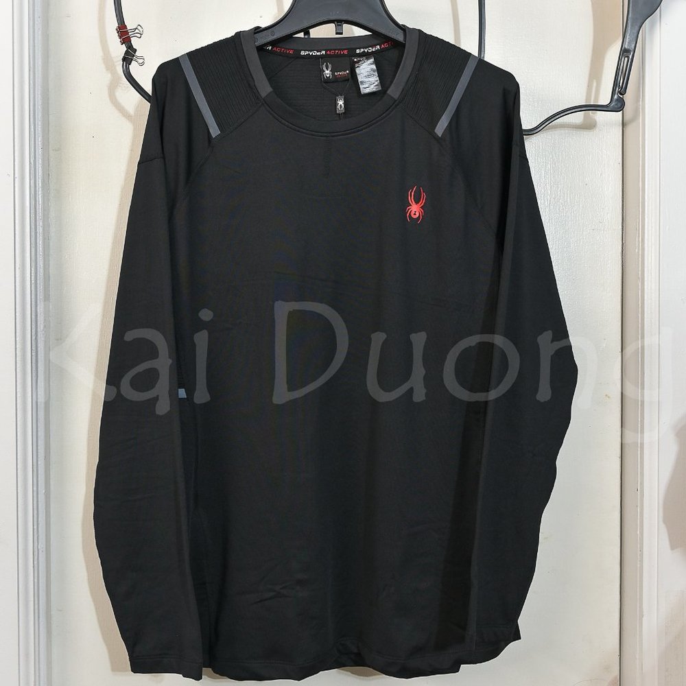 Spyder men active long sleeve‎ Performance tee BLACK